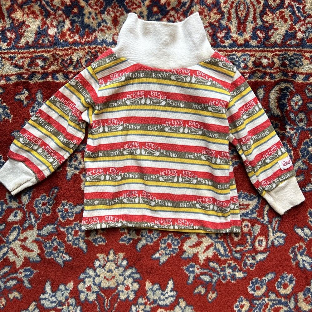 Vintage 1983 Cabbage patch Kids Top Stripe Long Sleeve Shirt 12 M Backpacking